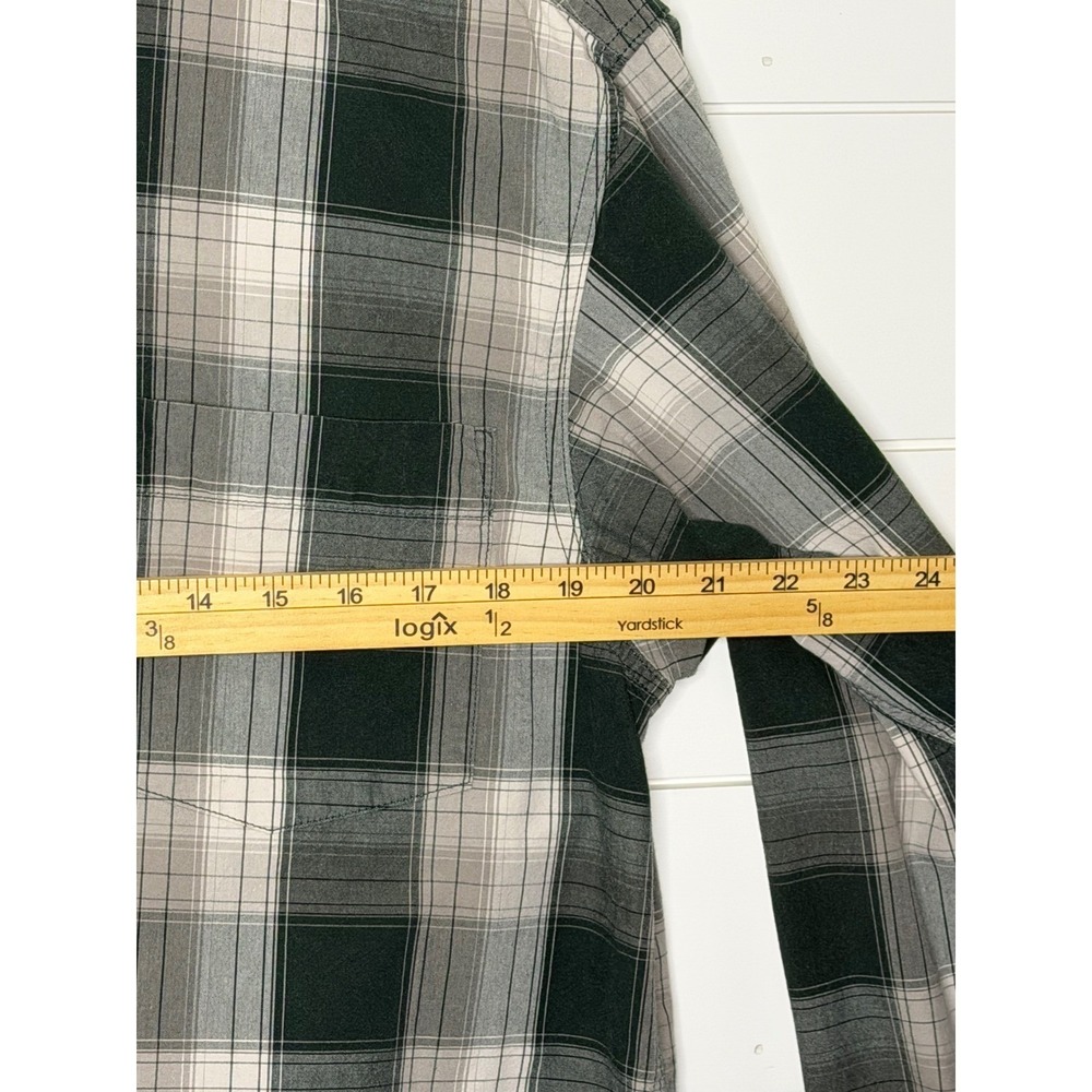 Carhartt Relaxed Fit Plaid Button Down Shirt Mens Medium Green White Long Sleeve - Picture 4 of 5